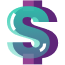 an illustration of a dollar sign with floating hearts