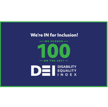 Disability Equality Index 2021 score of 100 award logo