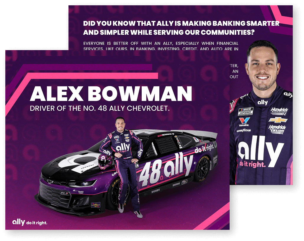 The Alex Bowman hero card featuring Bowman and the 48 car