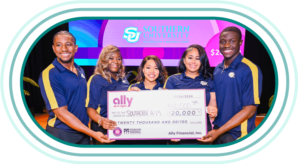 First place winners from Southern University and A&M College: Megan Abraham, Taylor Curtis, Jazmon DeRousselle, Rashard Grace and Nalone Sumo 