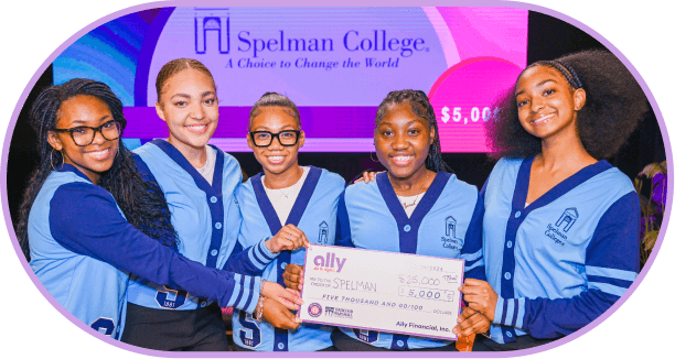 Third place winners from Spelman College: Awah Asangwe, Madison Corzine, Dominique Preston, Wynter Stokes and Symone Thompson 